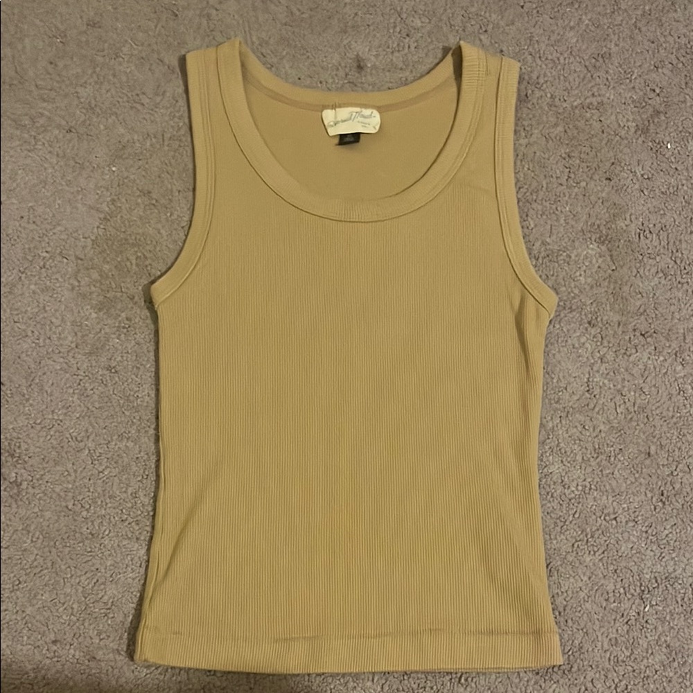 Women's Tan Ribbed Tank Top